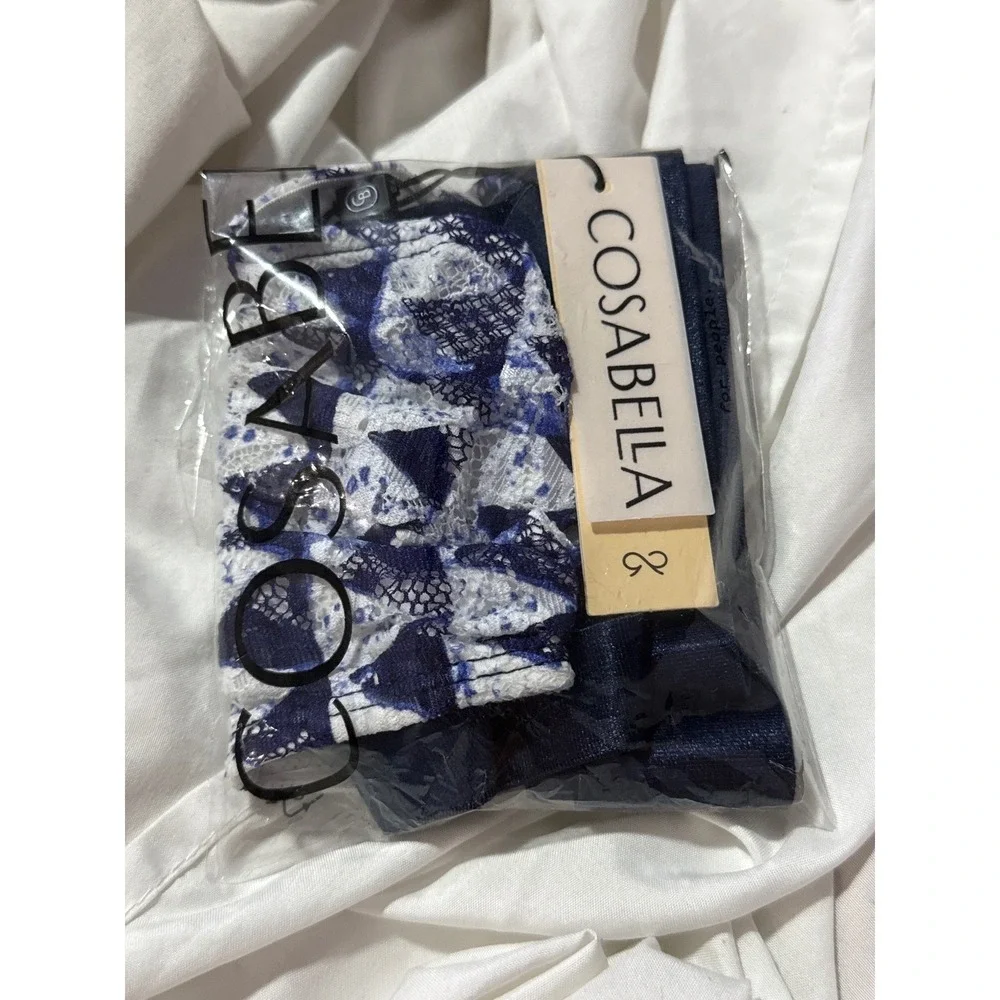 Cosabella Luxury Italian Lace Jock Strap Mini Jazzy Blue Size‎ S